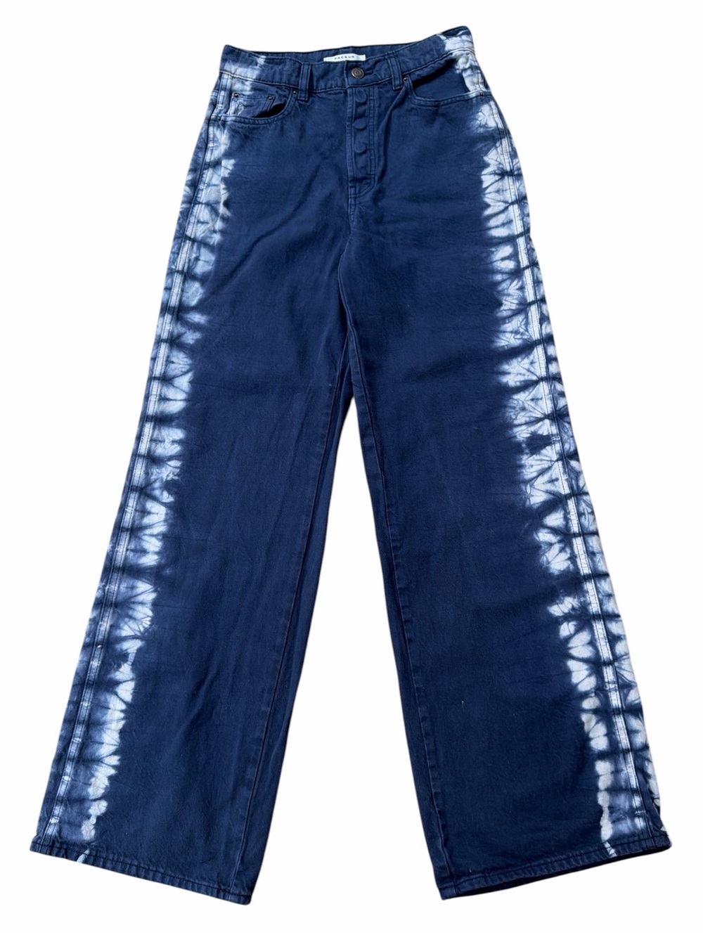 PacSun Eco Baggy Tie-Dye Side Stripe Navy Wide-Leg Pants